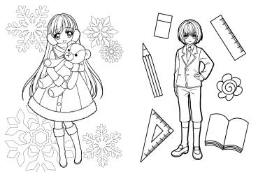 Preview: Manga: Extra dickes Manga-Malbuch mit Stickern zum Kreativsein und Entspannen für alle Manga-Fans!