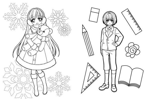 Manga: Extra dickes Manga-Malbuch mit Stickern zum Kreativsein und Entspannen für alle Manga-Fans!
